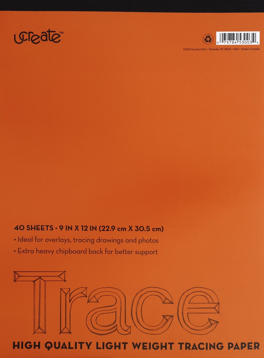 slide 3 of 4, Carolina Pad Ucreate Tracing Paper, 9 in x 12 in