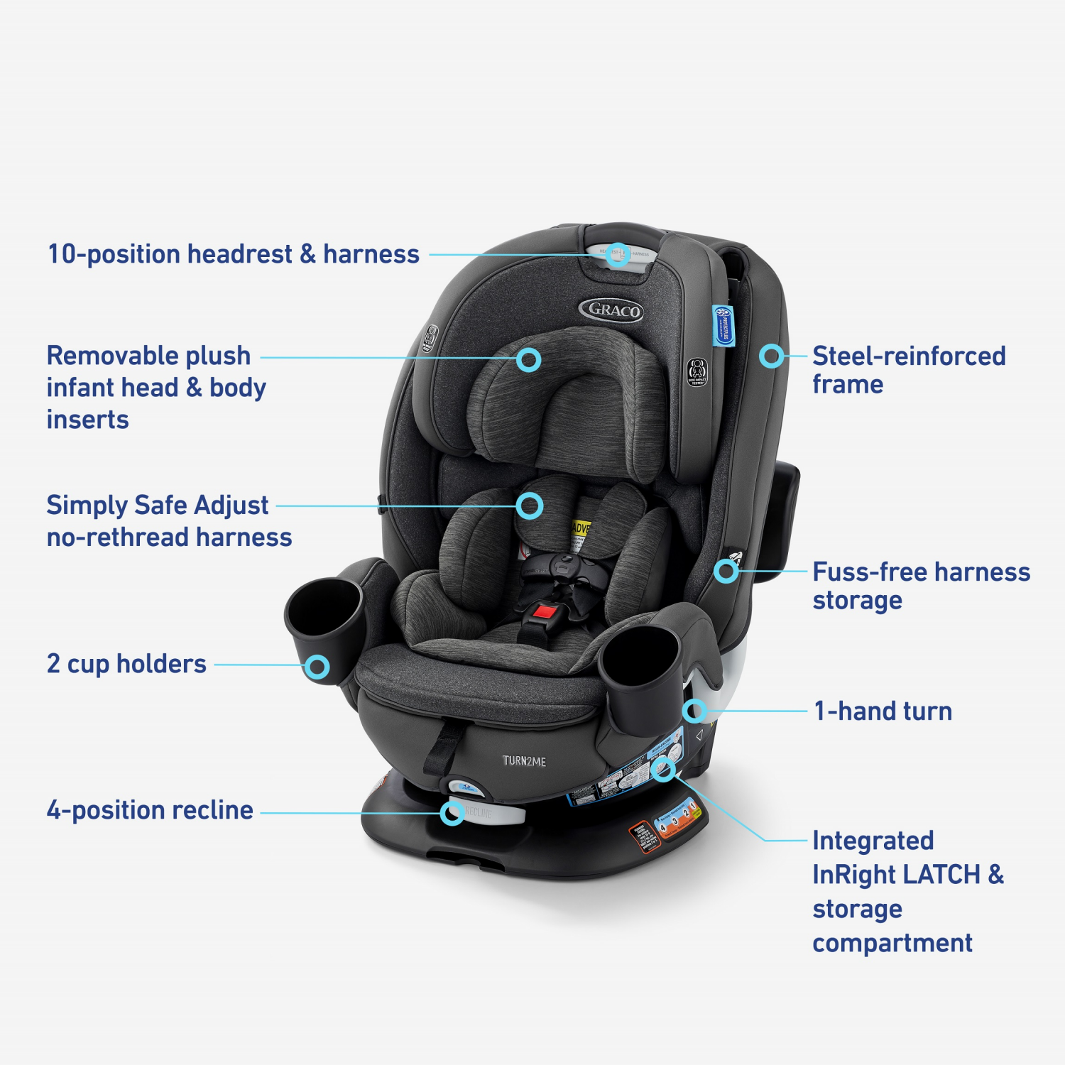 slide 3 of 6, Graco Turn2Me 3-in-1 Car Seat Manchester, 1 ct