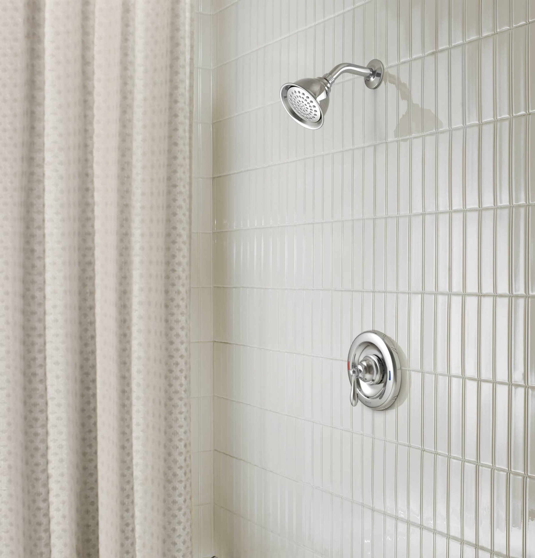 slide 3 of 6, Moen Caldwell Chrome 1-handle 4-in Round Shower Faucet with Valve (Single Function), 1 ct