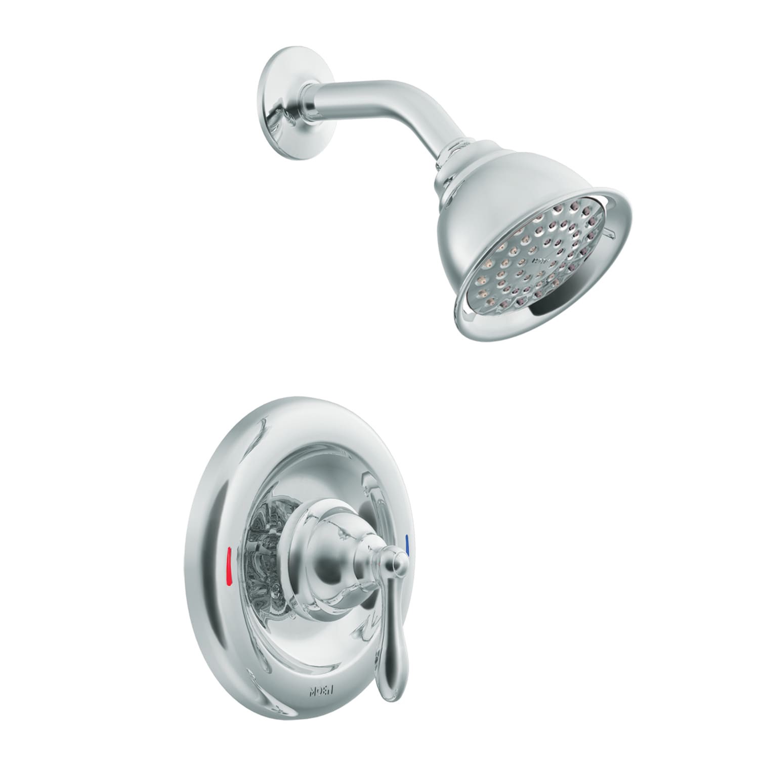 slide 1 of 6, Moen Caldwell Chrome 1-handle 4-in Round Shower Faucet with Valve (Single Function), 1 ct
