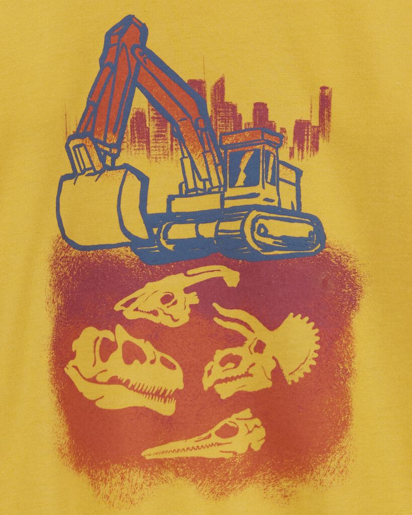 slide 2 of 2, Oshkosh Toddler Fossil Long-Sleeve Graphic Tee Yellow 4T, 1 ct