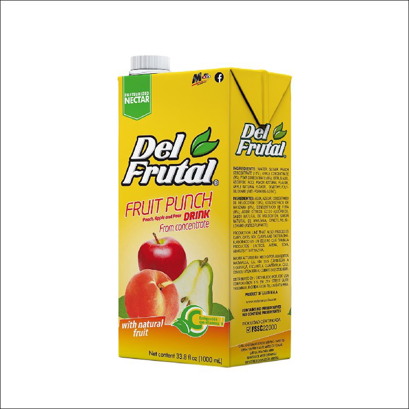 slide 1 of 1, Delfru Del Frutal Fruit Punch Nectar - 33 oz, 33.8 fl oz