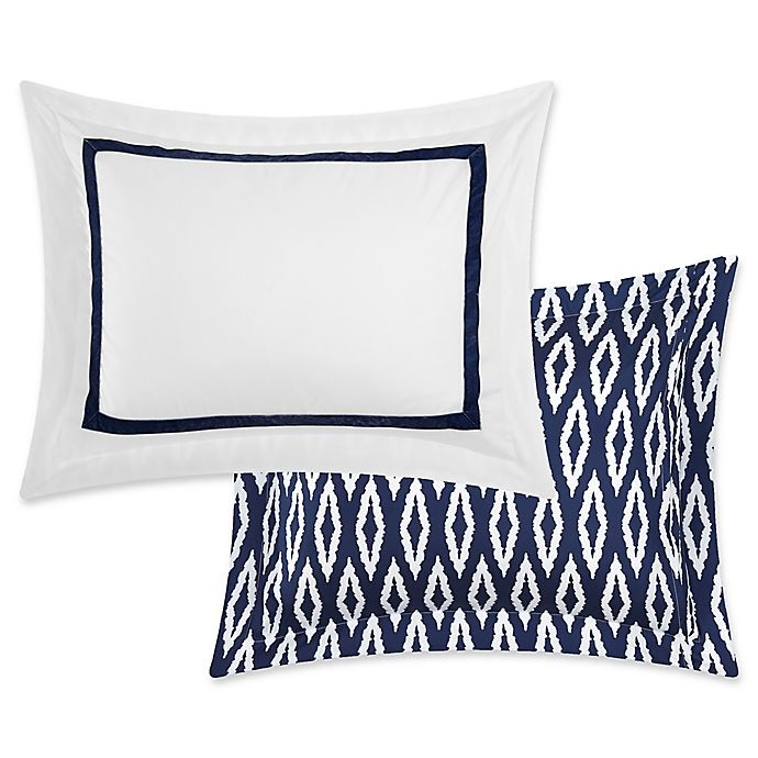 slide 3 of 4, Chic Home Berwin Reversible Twin XL Duvet Cover Set - Navy, 1 ct