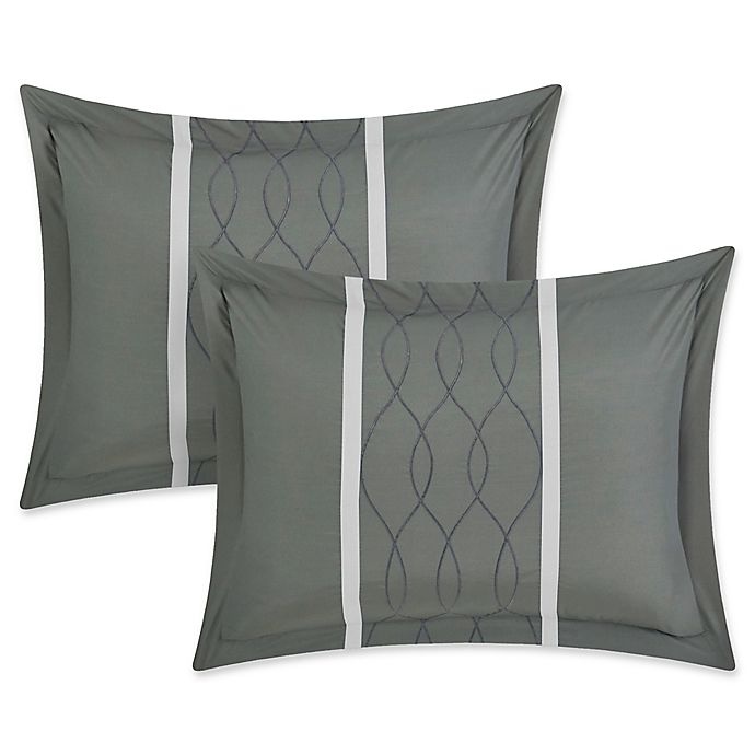 slide 3 of 5, Chic Home Molly King Comforter Set - Grey, 24 ct