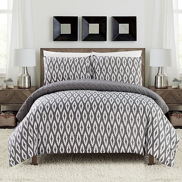 slide 3 of 5, Chic Home Maritoni Reversible Queen Comforter Set - Grey, 7 ct