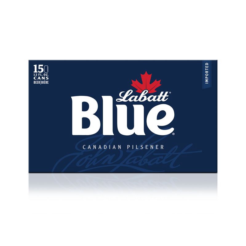 slide 5 of 12, Labatt Blue Canadian Pilsener Beer - 15pk/12 fl oz Cans, 15 ct; 12 fl oz