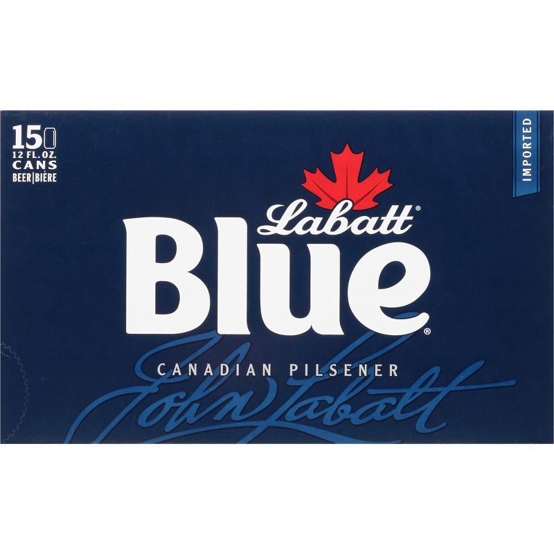 slide 1 of 12, Labatt Blue Canadian Pilsener Beer - 15pk/12 fl oz Cans, 15 ct; 12 fl oz