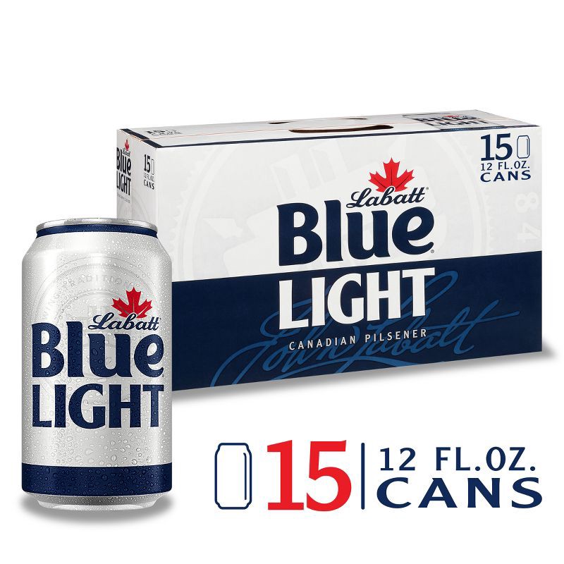 slide 1 of 5, Labatt Blue Light Canadian Pilsener Beer - 15pk/12 fl oz Cans, 15 ct; 12 fl oz