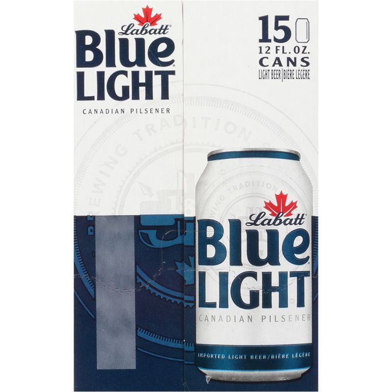 slide 5 of 5, Labatt Blue Light Canadian Pilsener Beer - 15pk/12 fl oz Cans, 15 ct; 12 fl oz