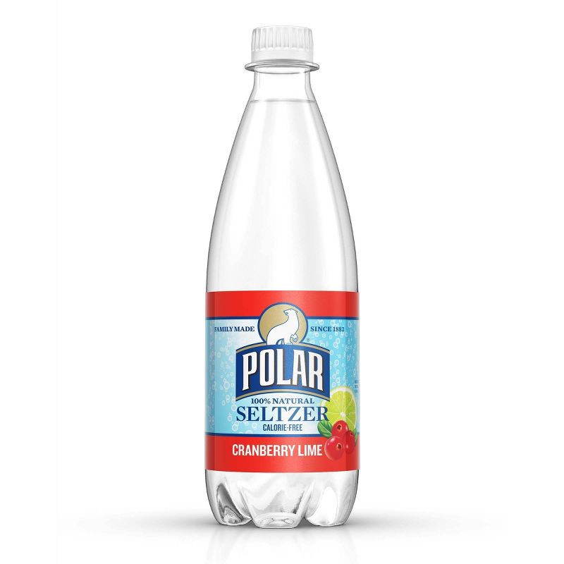 slide 1 of 2, Polar Beverages Polar Seltzer Water Cranberry Lime - 20 fl oz Bottle, 20 fl oz