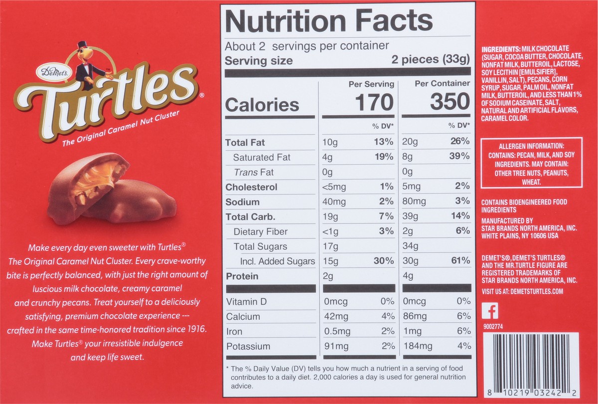 slide 3 of 15, Turtles Original Pecan Nut Cluster 2.3 oz, 2.3 oz