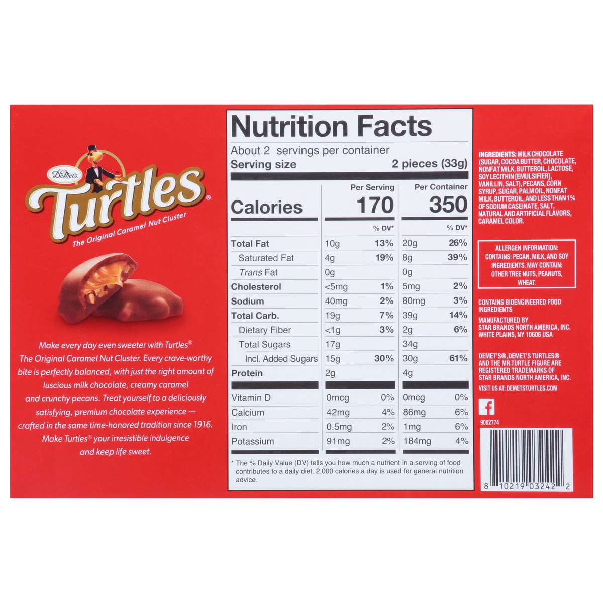 slide 8 of 15, Turtles Original Pecan Nut Cluster 2.3 oz, 2.3 oz