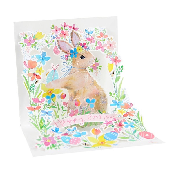 slide 1 of 1, Up With Paper Easter Pop-Up Greeting Card With Envelope, 5-1/4'' X 5-1/4'', Garden Rabbit, 1 ct