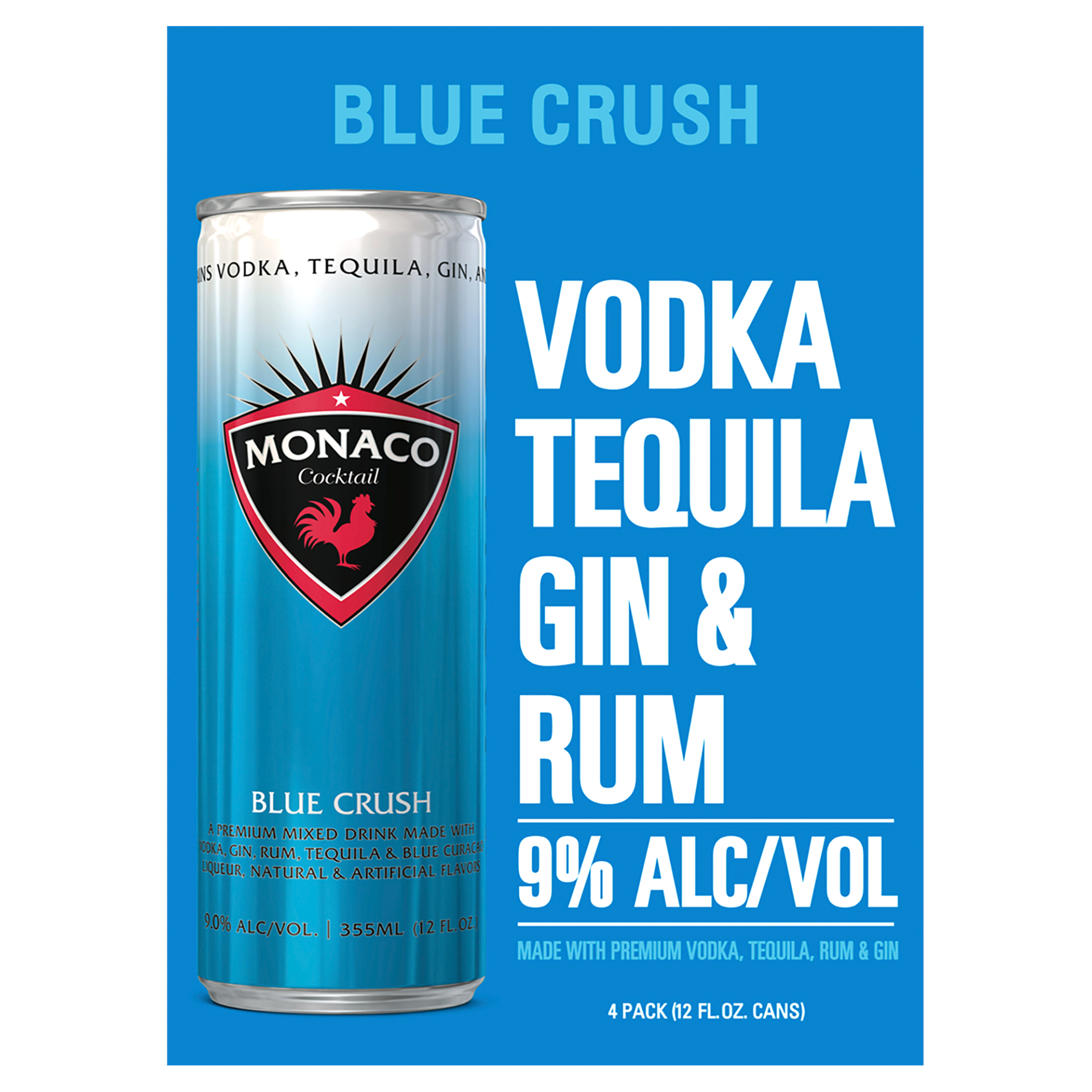 slide 1 of 6, Monaco Blue Crush Cocktail, 4 ct; 12 oz