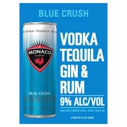 Monaco Vodka Tequila Gin & Rum - 4 ea