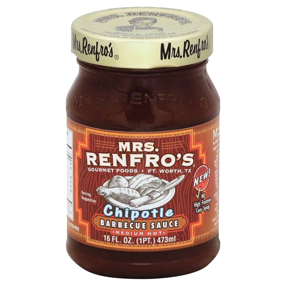 slide 1 of 3, Mrs. Renfro's Chipotle Barbecue Sauce - Medium Hot, 16 oz