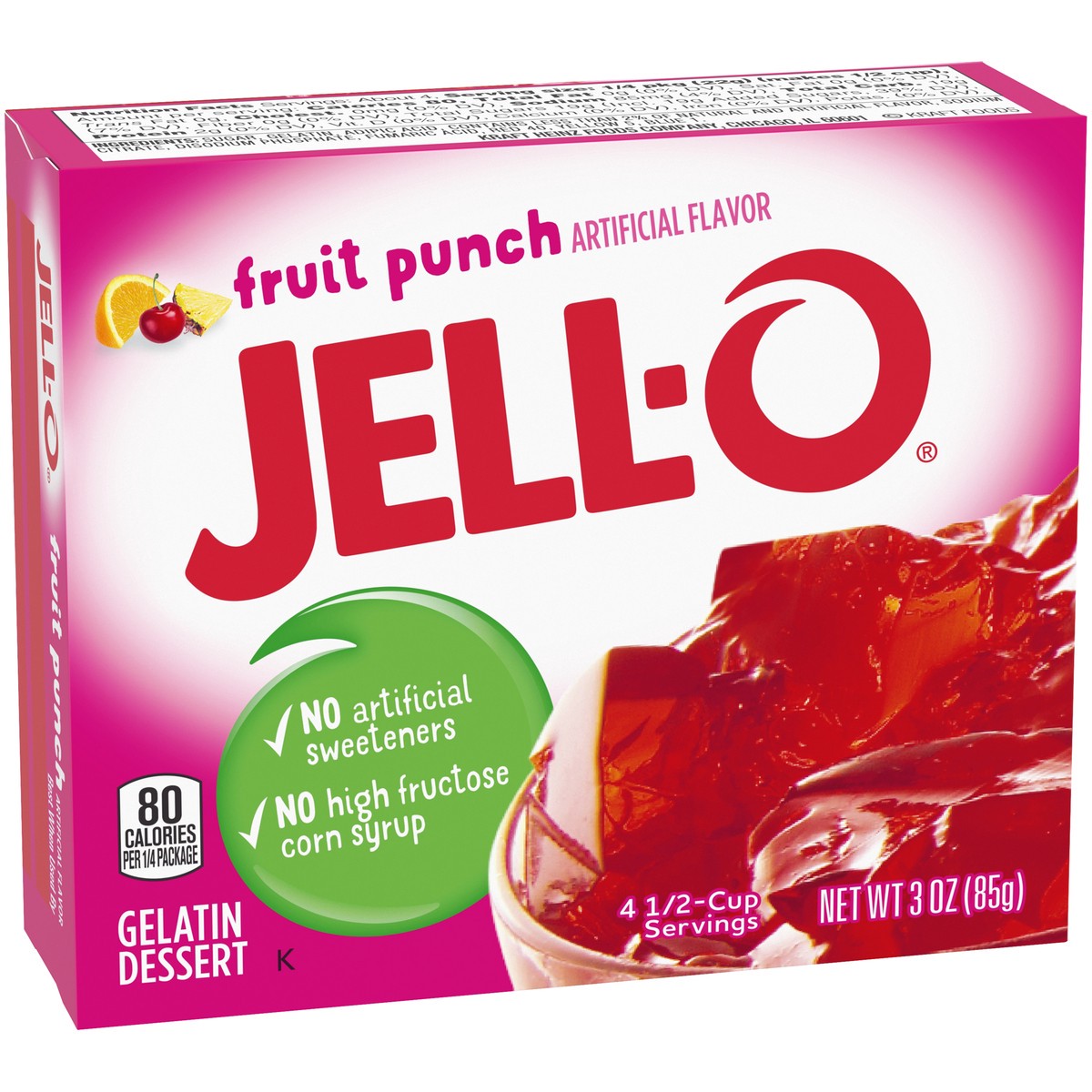 slide 7 of 14, Jell-O Fruit Punch Gelatin Dessert Mix, 3 oz Box, 3 oz