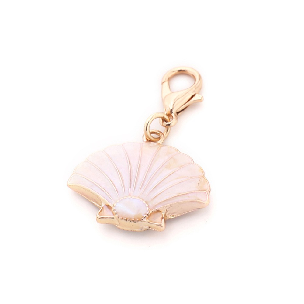 slide 4 of 4, Charmalong White & Gold Shell Charm By Bead Landing, 1.38 in x 0.83 in x 0.24 in