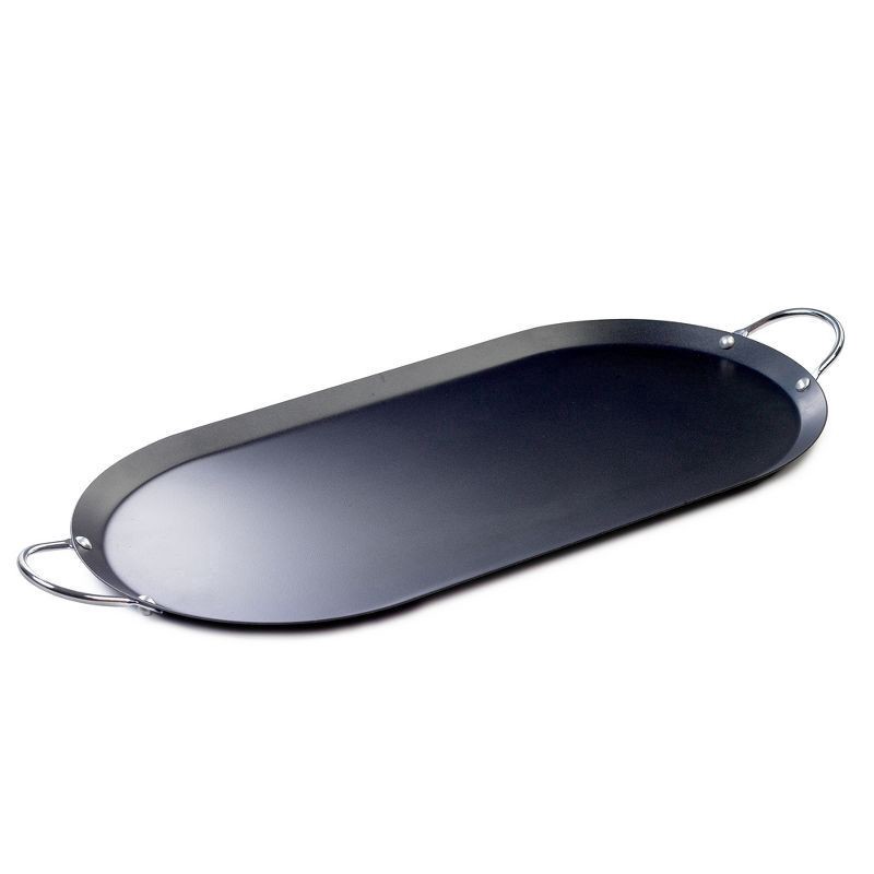 slide 1 of 16, IMUSA Carbon Steel Oval Comal, 17 in