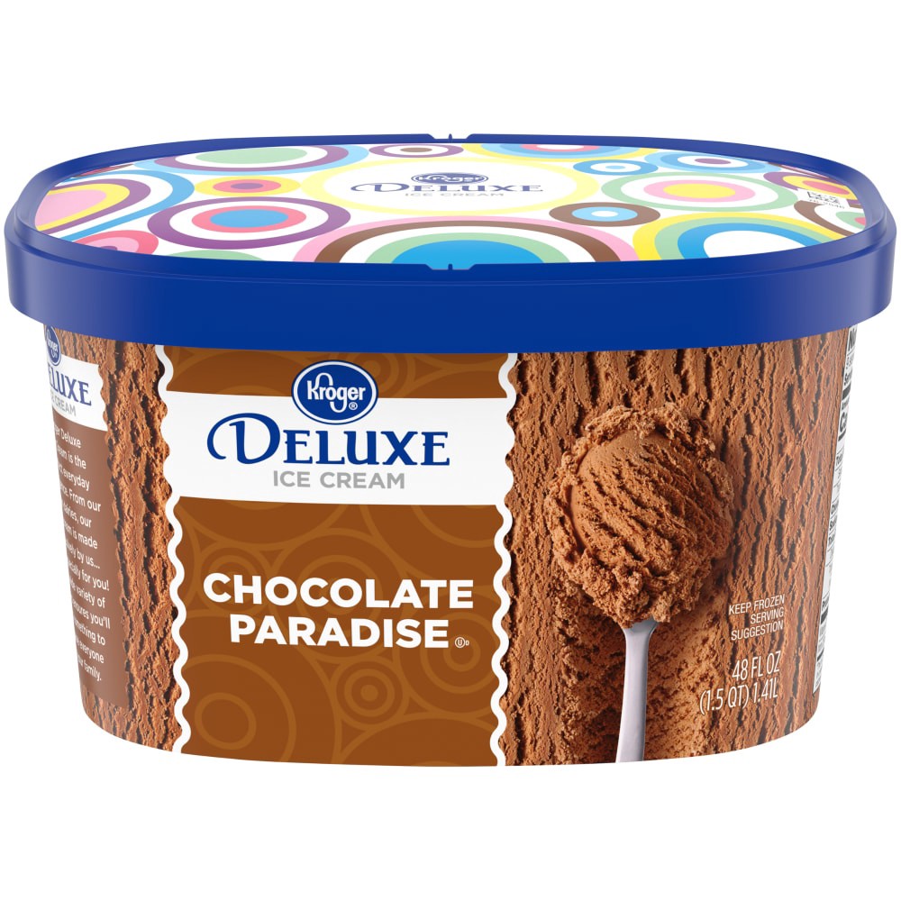 slide 1 of 6, Kroger Deluxe Chocolate Paradise Ice Cream, 48 fl oz
