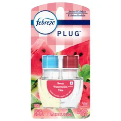 Febreze Plug In Air Freshener, Odor-Fighting Scented Oil Refill, Sweet Watermelon Vine, 1 Refill