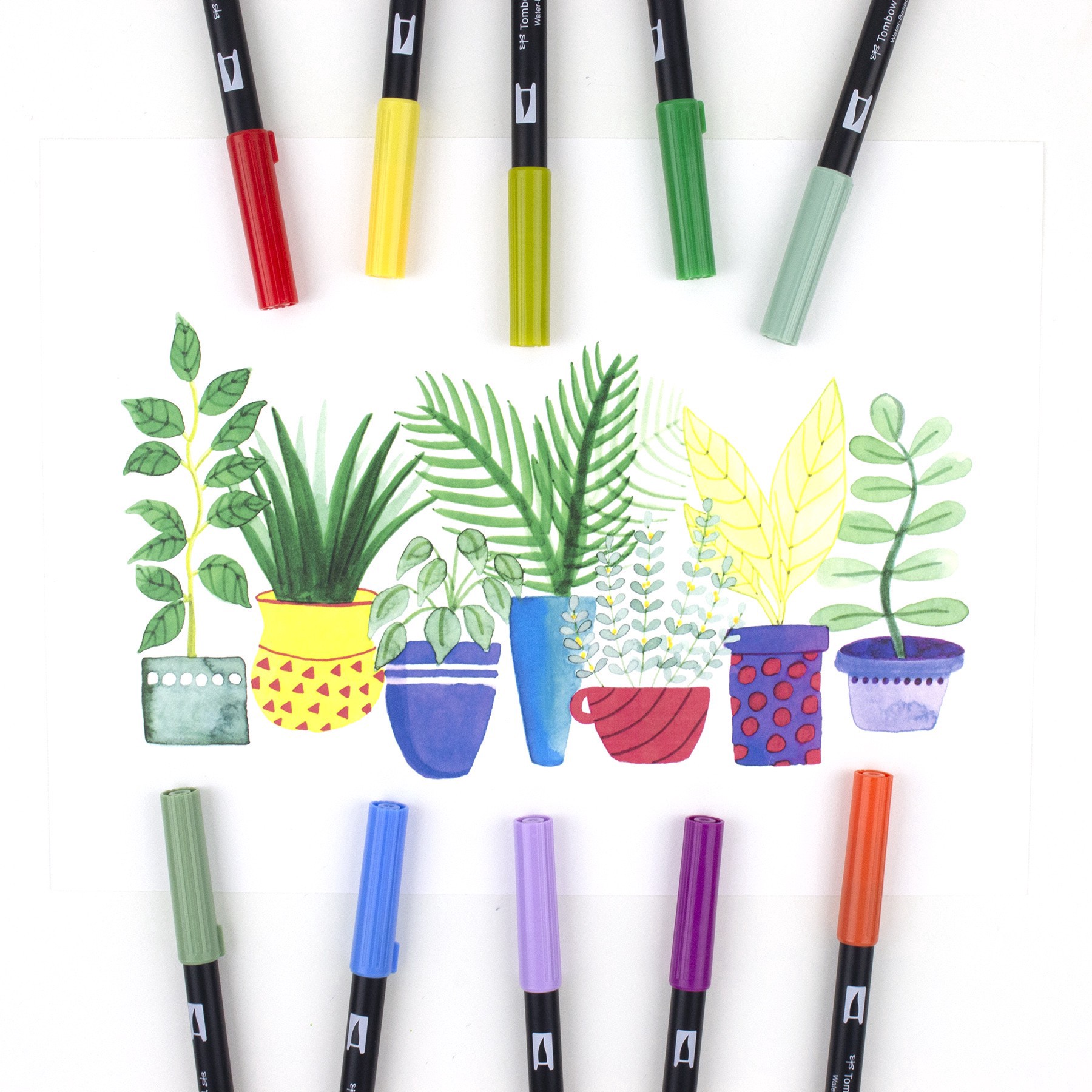 slide 5 of 8, Tombow Botanical Illustration Dual Brush Art Pens, 1 ct