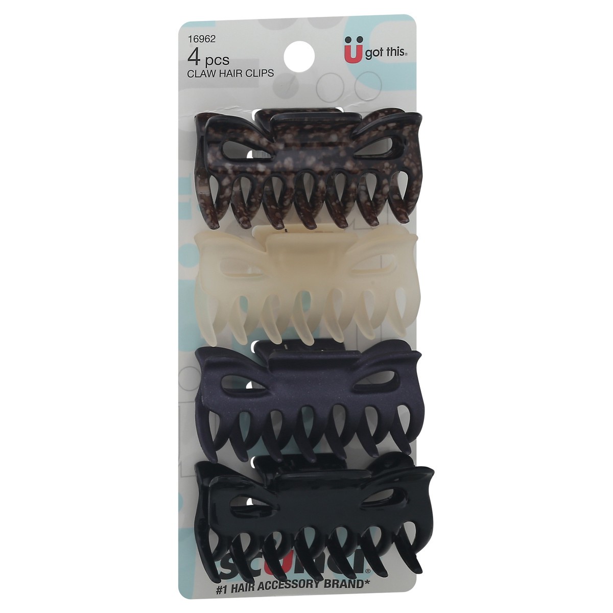 slide 9 of 9, scünci Claw Hair Clips 4 ea, 4 ct