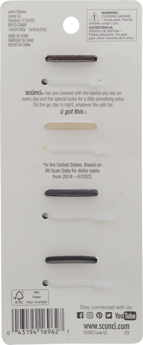 slide 2 of 9, scünci Claw Hair Clips 4 ea, 4 ct