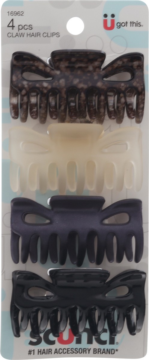 slide 4 of 9, scünci Claw Hair Clips 4 ea, 4 ct