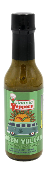 slide 1 of 1, Volcanic Peppers Green Vulcan Jalapeno Hot Sauce, 5 fl oz