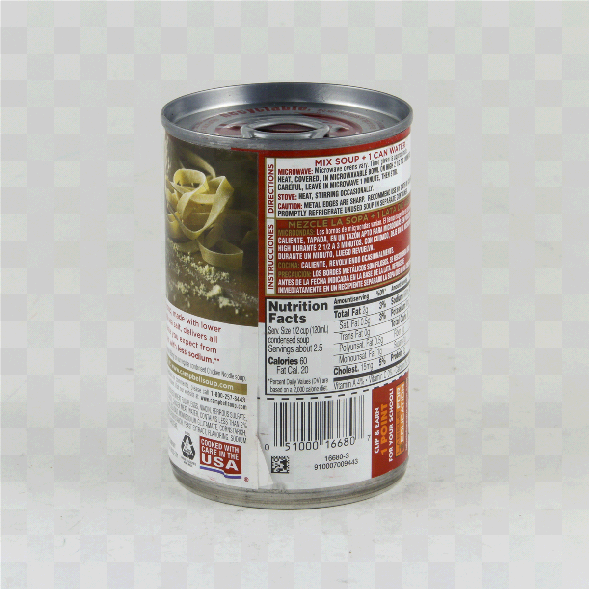 slide 7 of 8, Campbell's Campbell''s Condensed 25% Less Sodium Chicken Noodle Soup, 10.75 oz Can, 10.75 oz