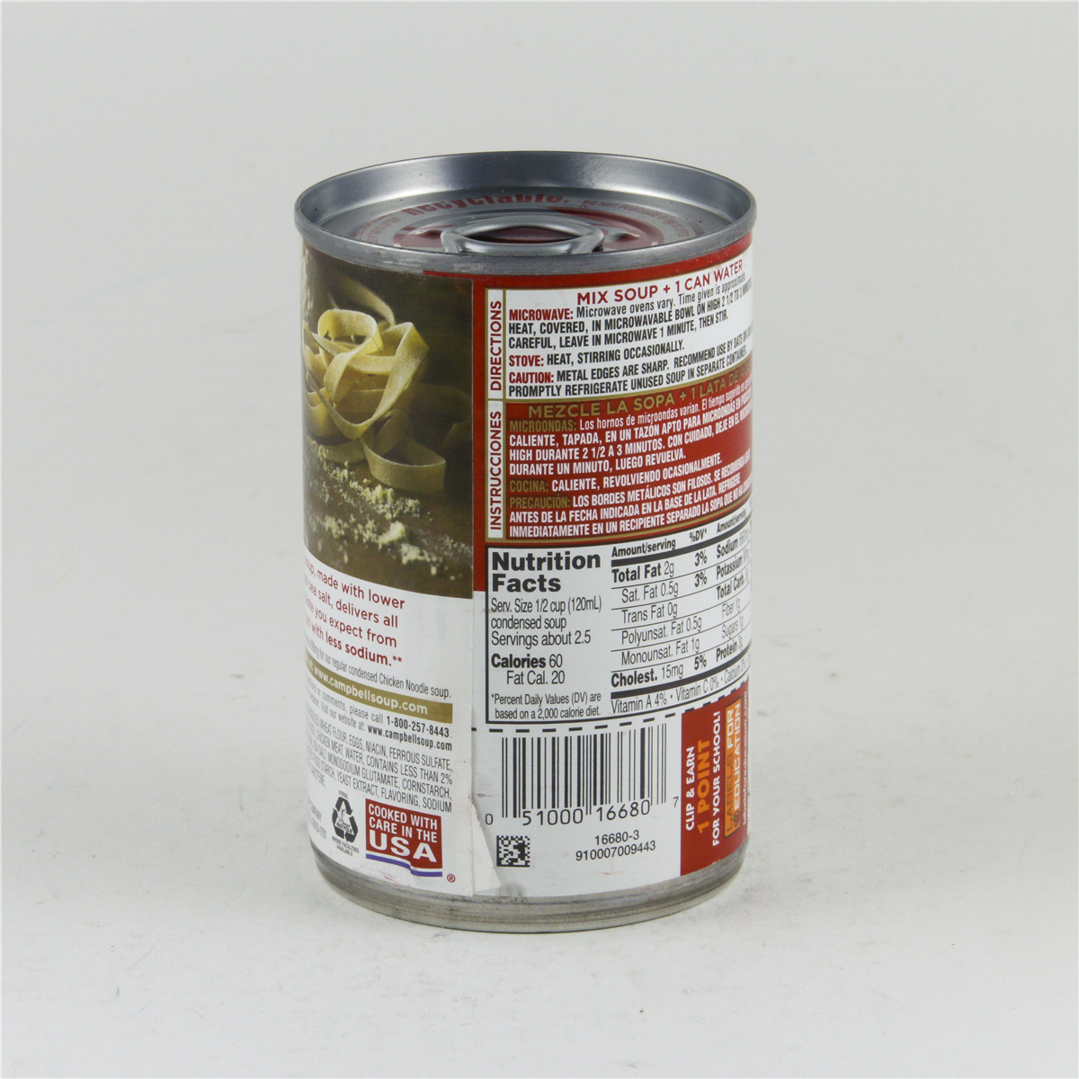 slide 5 of 8, Campbell's Campbell''s Condensed 25% Less Sodium Chicken Noodle Soup, 10.75 oz Can, 10.75 oz