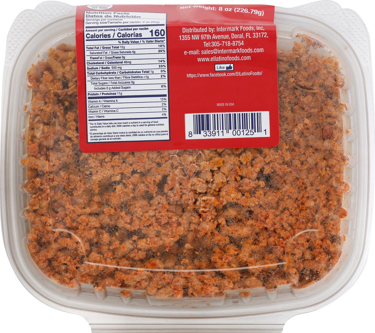 slide 2 of 9, El Latino Cooked Home Style Ground Chorizo 8 oz, 8 oz