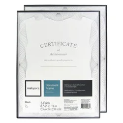Realspace Slimline Document Frames, 8-1/2'' X 11'', Black, Pack Of 2 Frames