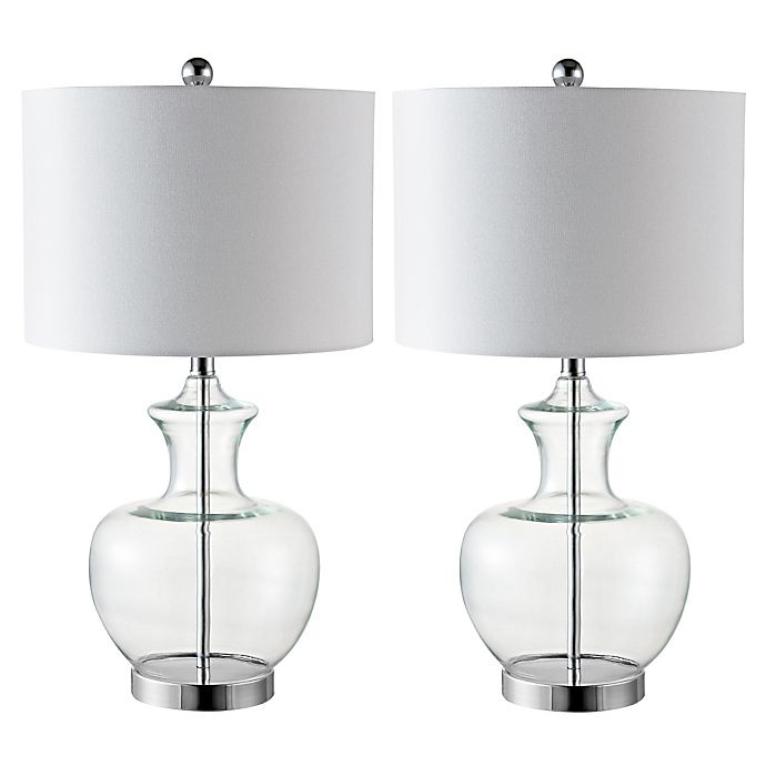 slide 1 of 5, Safavieh Bilsor 2-Light Table Lamp - Clear/Chrome, 2 ct