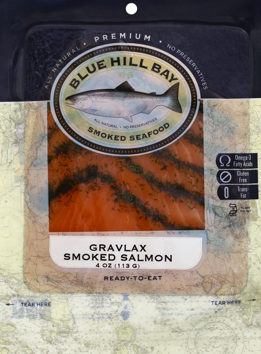 slide 3 of 3, Blue Hill Bay Salmon, Smoked, Gravlax, 4 oz