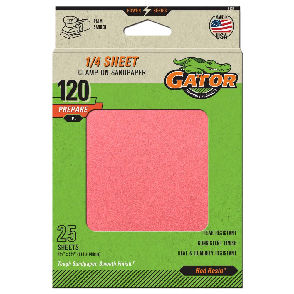 slide 1 of 6, Gator 25 -Piece Aluminum oxide 120 -Grit Sheet Sandpaper, 1 ct
