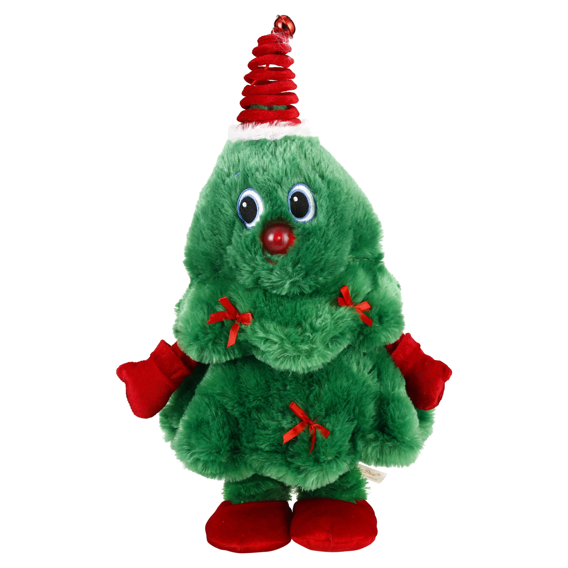 slide 1 of 1, Animated Plush Christmas Tree, 12 in