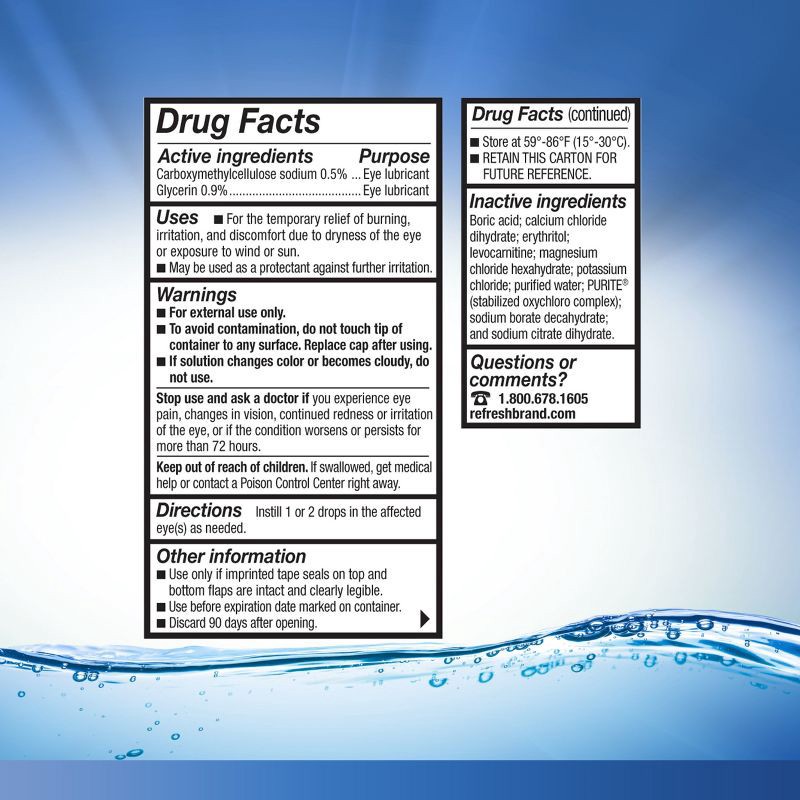 slide 8 of 12, Refresh Optive Lubricant Eye Drops Artificial Tears - 0.5 fl oz (15 mL), 0.5 fl oz