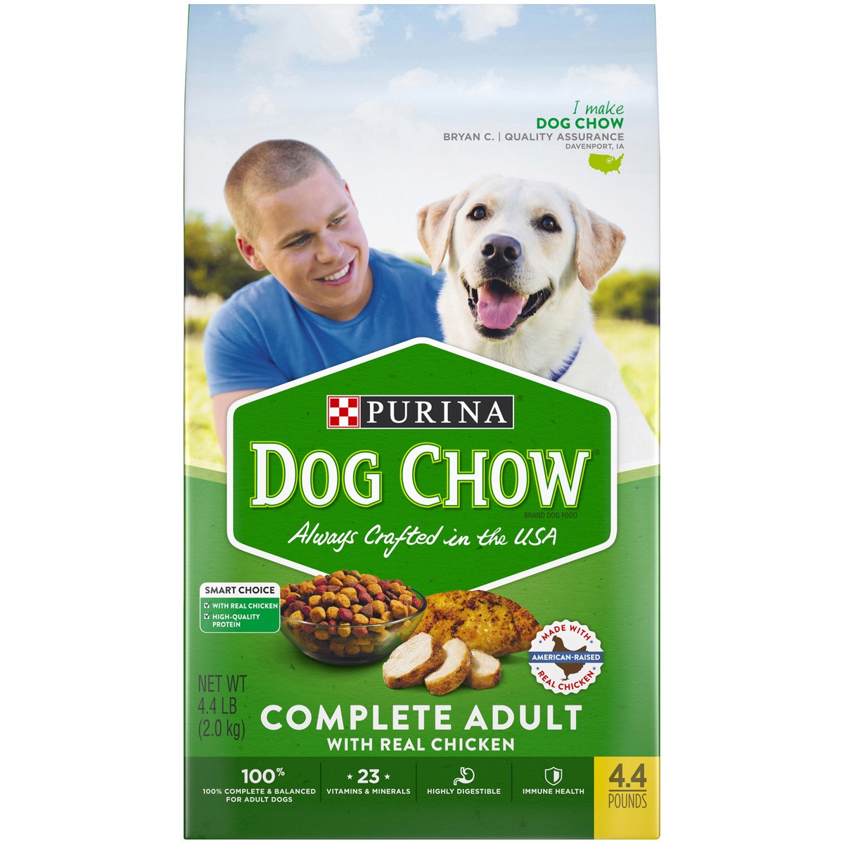 slide 2 of 16, Purina Dog Chow with Real Chicken Adult Complete & Balanced Dry Dog Food - 4.4lbs, 4.4 lb