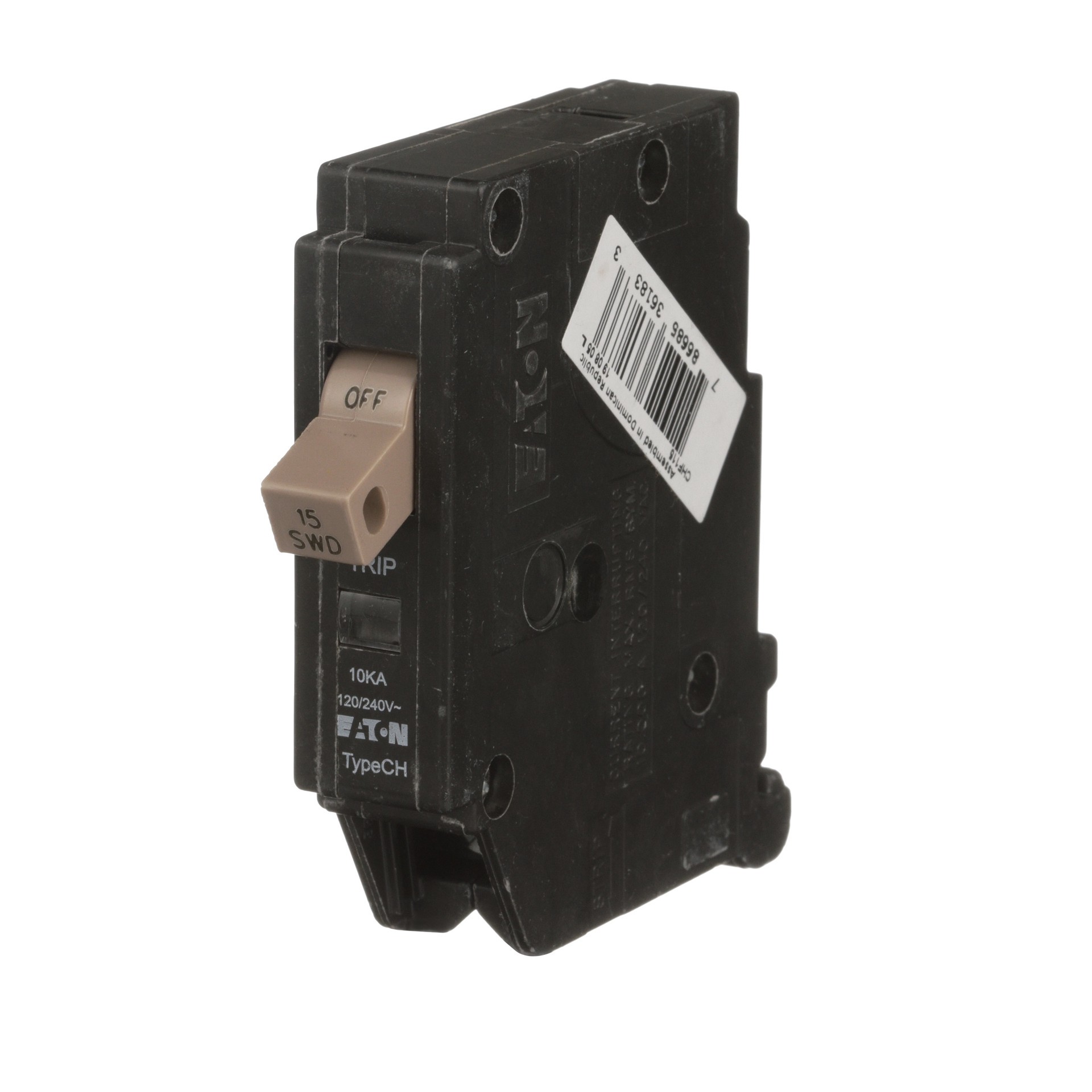 slide 2 of 6, Eaton Type CH 15-amp 1 -Pole Standard trip Circuit Breaker, 1 ct