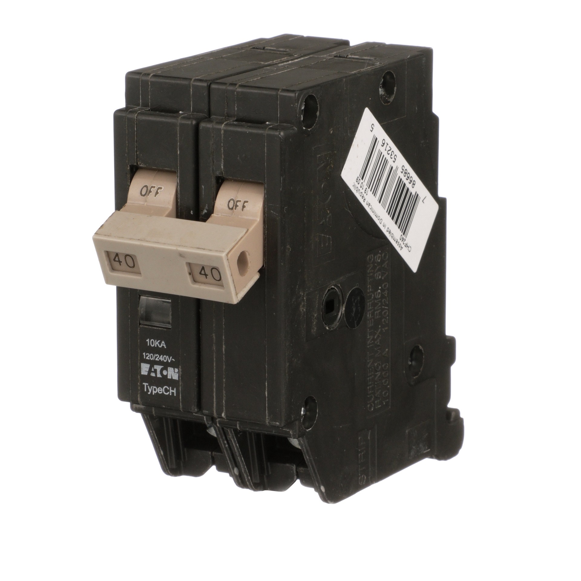 slide 2 of 6, Eaton Type CH 40-amp 2 -Pole Standard trip Circuit Breaker, 1 ct
