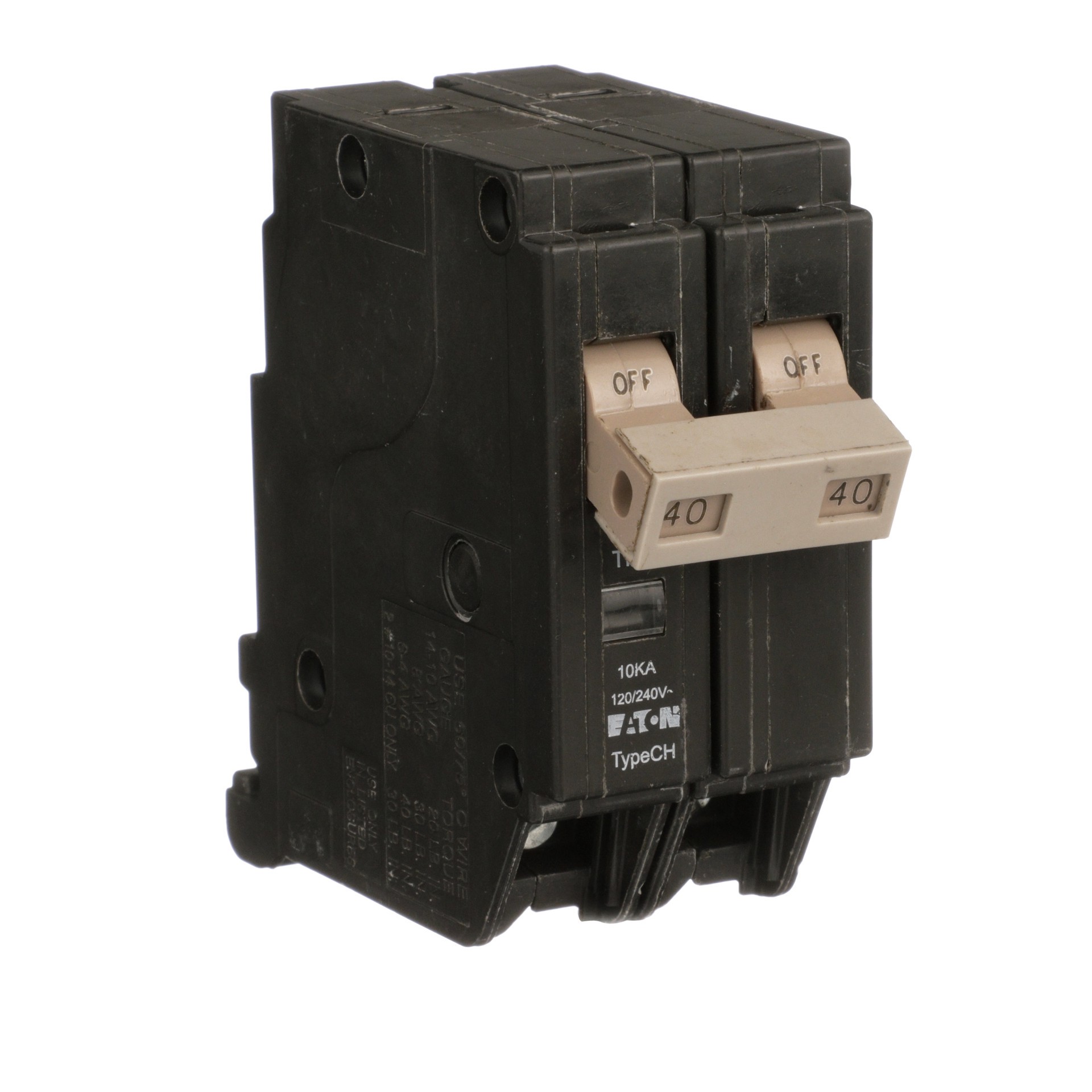 slide 6 of 6, Eaton Type CH 40-amp 2 -Pole Standard trip Circuit Breaker, 1 ct