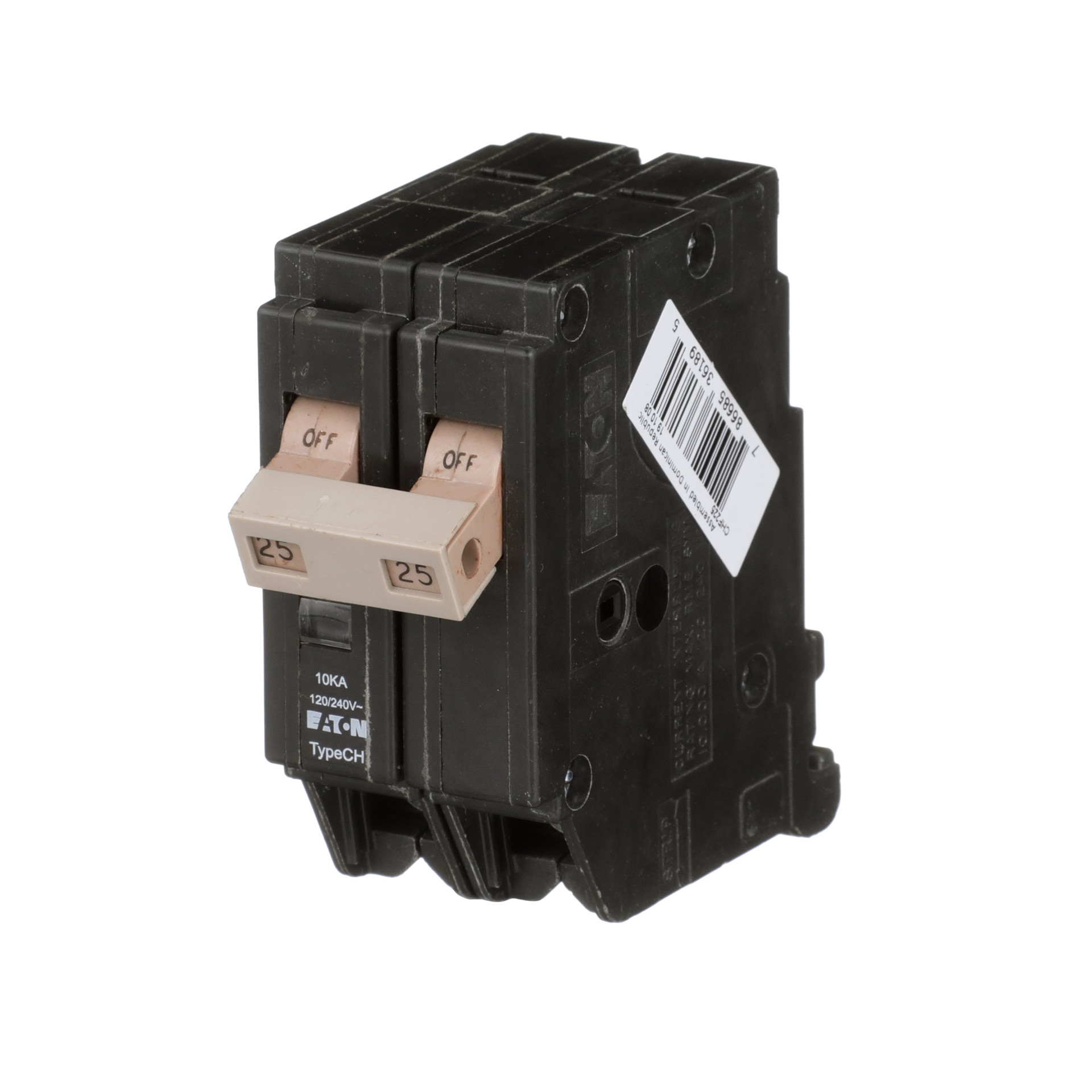 slide 2 of 6, Eaton Type CH 25-amp 2 -Pole Standard trip Circuit Breaker, 1 ct