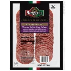 Margherita Uncured Italian Dry Salami Charcuterie Cuts 12 oz