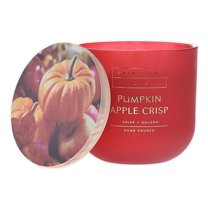 slide 1 of 1, Heirloom Home Pumpkin Apple Crisp Glass Jar Candle - Red, 14 oz