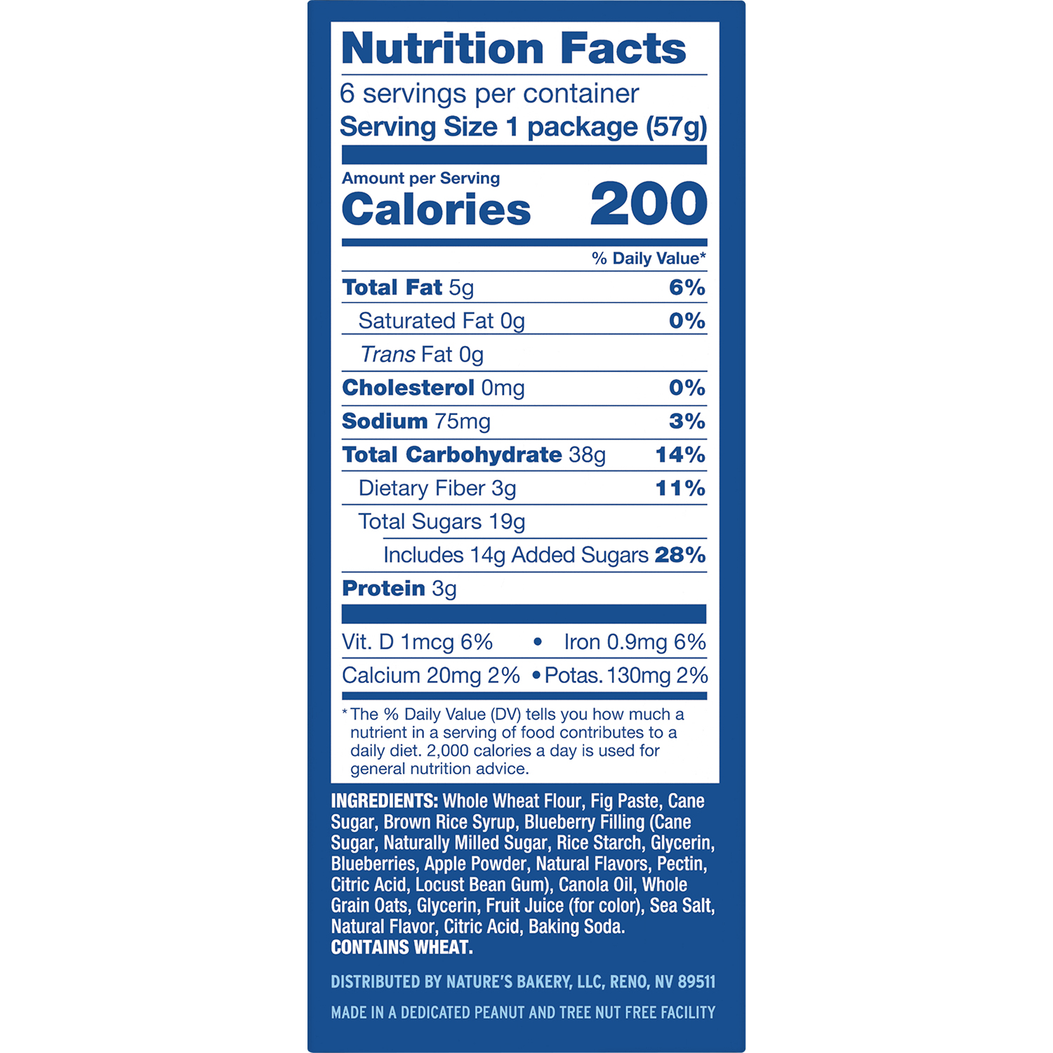slide 3 of 5, Nature's Bakery Blueberry Whole Wheat Fig Bars, Snack Bars, 6 Ct, 6 ct