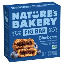 Nature's Bakery Blueberry Whole Wheat Fig Bars, Snack Bars, 6 Ct