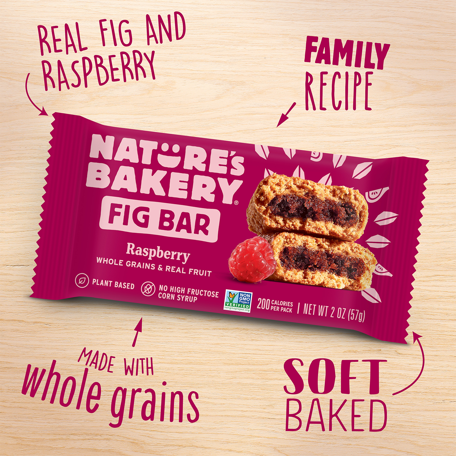 slide 4 of 5, Nature's Bakery Raspberry Whole Wheat Fig Bars, Snack Bars, 6 Ct, 6 ct; 2 oz