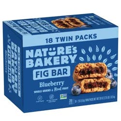 Nature's Bakery Blueberry Whole Wheat Fig Bars, Snack Bars, 18 Ct